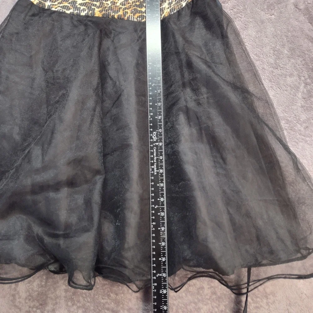 Reign On dress juniors 15/16 strapless sequin frilly cheetah dance event formal